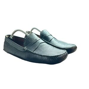 Donald J. Pliner Blue Leather Loafers